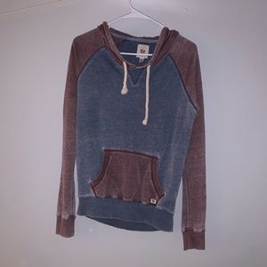 Billabong red and blue patch hoodie